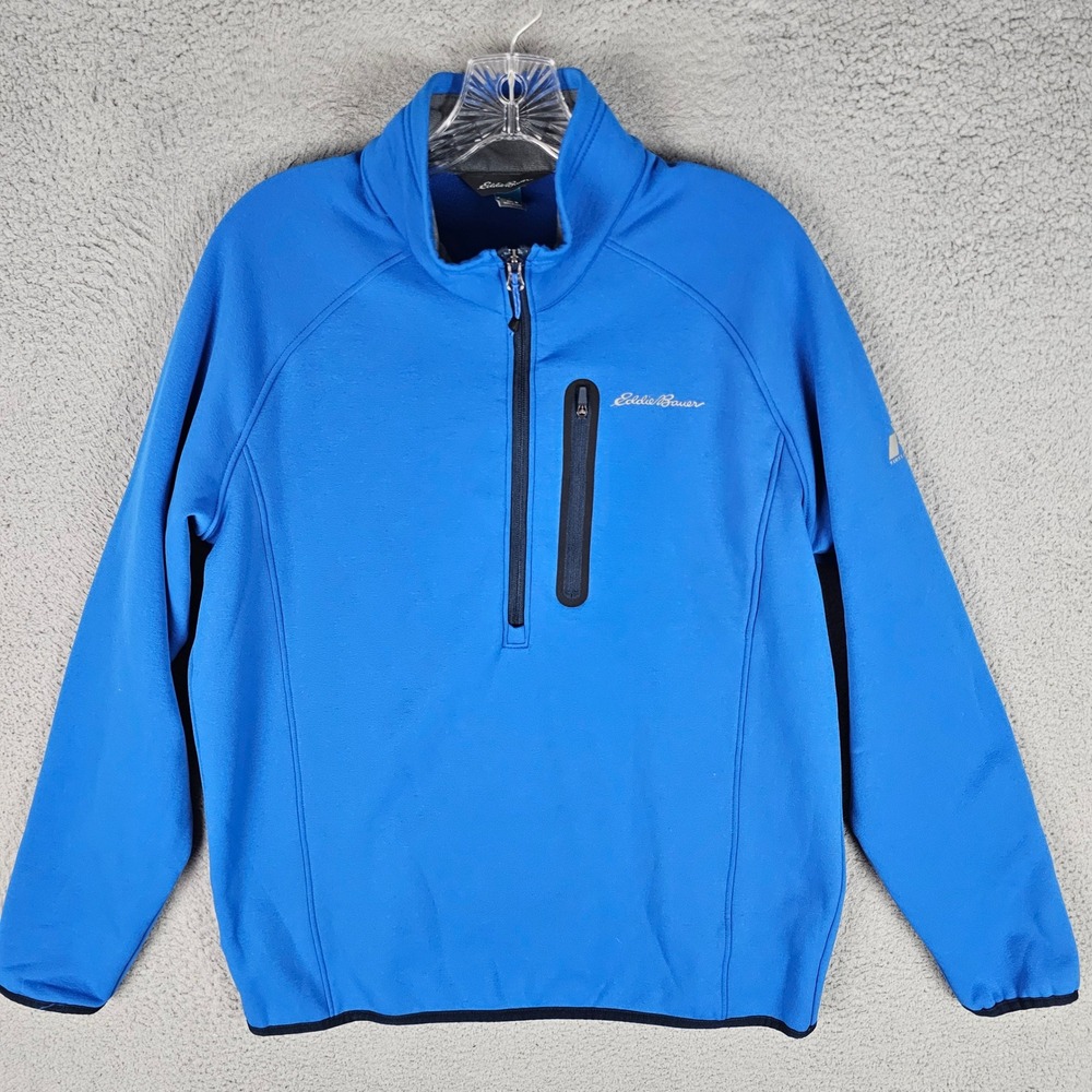 Eddie Bauer Pullover Mens M Blue First Ascent 1/4 Zip Stretch Fleece Softshell